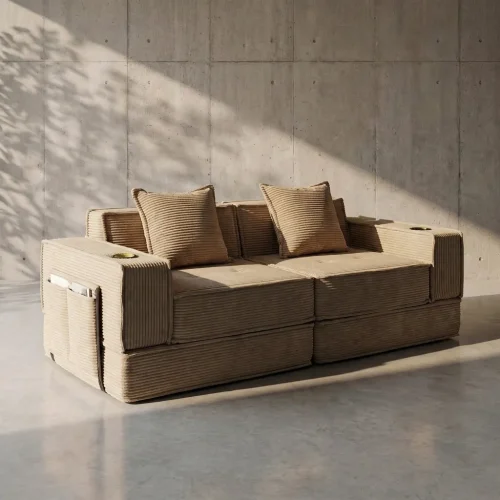 Canapé compressé Tempo Sofa, loveseat 2 places convertible, Luxysofa